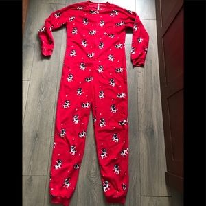Women’s onesie. Red with black and white Frenchies